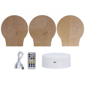 Hjlian Veilleuse 3d Multicolore A Led Avec Motif Cour Et Telecommande, Ideale Pour Les Jouets Et Les Cadeaux D'enfants - Neuf