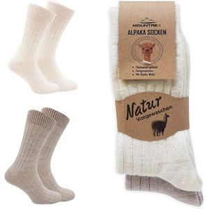 Uaa-® Lot De 2 Paires De Chaussettes En Laine D'alpaga Pour Homme Et Femme - Chaussettes D'hiver Chaudes - Chaussettes Thermiques - Fines - Chaussettes Douillettes - Neuf