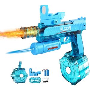 Pistolet À Eau Electrique,Electric Water Gun Avec Lumière,Pistolet A Eau Electrique Puissant 750 Ml,Idéal Pour Les Jeux De Tir Au Pistolet À Eau En Plein Air Shouzimudax (Bleu-1) - Neuf