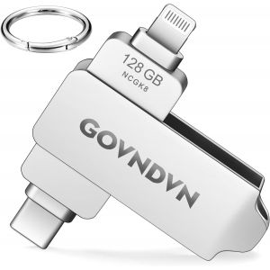 ChenQuanSarl-Apple Mfi 128Go Cle-Usb-Iphone Cle-Usb-C-Lightning-Iphone Cle-Usb-Ipad Pendrive-Pour-Iphone Stockage-Externe-Lightning-Type C-Memory-Stick Iphone-Photo-Stick Clef-Usb-Pour-Iphone/Ipad/Io - Neuf