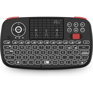 Mini i4 sans fil + Bluetooth (disposition italienne) - Mini clavier rétroéclairé avec pavé tactile compatible avec Smart TV, TV Box, Tablette, Smartphone, Console, PC, Fire TV, Raspberry - Neuf