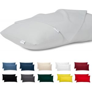 Cauc-Taie D'oreiller 40x70 Coton Satin Premium Lot De 2 Housse Coussin Pour Coussins Canap&eacute;/Lit Tissu Super Doux Resistant Et Lavable Hypoallerg&eacute;nique Anti-Acariens Avec Fermeture &Eacute;clair Invisible - Neuf