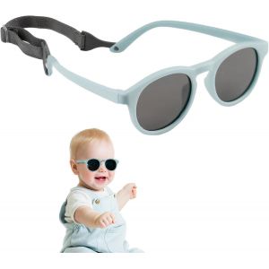 Kathlelxh-Lunettes De Soleil Pour Bébé, De 6 Mois À 3 Ans, Avec Lentille En Silicone Réglable, Lunettes De Soleil À Bord Souple, Convient Pour Les Tout-Petits, Les Garçons, Les Filles, Noir[H1353] - Neuf