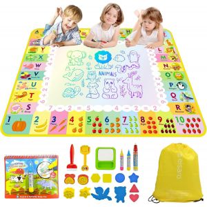 ERYI-Jouet Enfant 1 2 3 Ans - Tapis Dessin Eau Cadeau Bebe 1-3 Ans, Jouets Educatifs Pour Enfants Coloriage Géant Tapis De Peinture Cadeau Pour Garcons Filles Famille Voyage Éducation Noël Cadeaux - Neuf