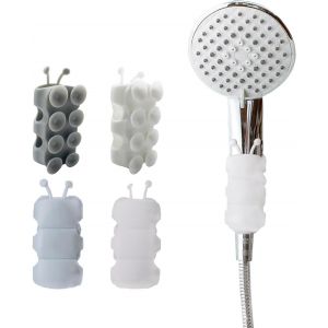 KAL-Support De Pommeau De Douche Sans Perçage - Support De Pommeau De Douche En Silicone - Ventouse Réglable - Support Mural Pour Pommeau De Douche - Pour Salle De Bain - Neuf