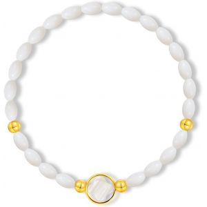 Kal-Bracelet De Coquillages Naturels Pour Femmes F&ecirc;te Des M&egrave;res &Eacute;lastique Unique Nacre Ronde Ovale Perles De Coquillages Bracelet Avec Pendentif - Neuf