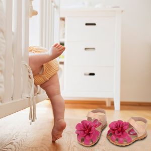 Chaussures d'ete pour bebe fille en forme de fleurs, semelles souples et confortables, sandales pour enfants pre-marcheurs (Rosy 23) - Neuf