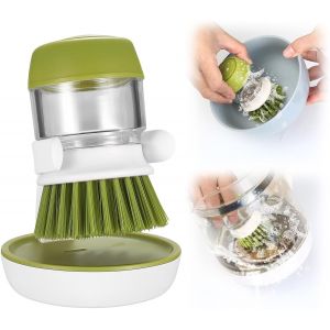 à Vaisselle avec Distributeur de Liquide Vaisselle,Nettoyage avec Support et Liquide Détergent de Rechargeable pour Nettoyer Les éviers,Casseroles,Vaisselle,etc (Vert) - Neuf