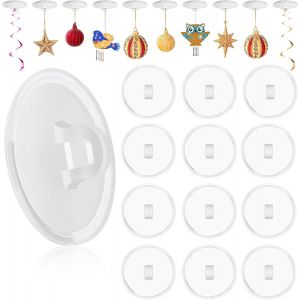YEMAESRE-30Pcs Crochet De Plafond Adhésif, 2,3Cm Crochet De Plafond Auto-Adhésif Avec ?illets, Crochet De Plafond Auto-Adhésif Transparents Pour Décorations De Plafond/Mur, Crochet De Plafond Adhésif - Neuf