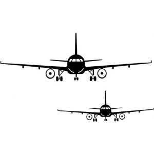 Trahoo-2 Pièces Autocollant Mural Avion, Sticker Mural Amovible Bricolage Avion Pour Salon Chambre Décor À La Maison, Avion Décor Mural Art Mural Cool Pour Enfants Garçons, Monoplan - Neuf