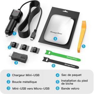 Chargeur De Voiture Pour Cam&eacute;ra Embarqu&eacute;e,Interface Micro Usb Et Mini Usb,Enregistreur De Conduite,Cordon D'alimentation 3,5 M,12 V/24 V Vers Dc 5 V 2 A - Neuf