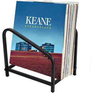 MEVRONISSHOP-Support de rangement en m&eacute;tal pour disques vinyles, livres, magazines, vintage, jusqu'&agrave; 15-30 LP, noir - Neuf