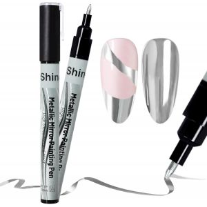 Kal-Stylo Pour Nail Art, Stylo De Dessin Graffiti, Soyeux Super Brillant, Stylo À Dessin Métallique Pour Nail Art, Outil De Manucure Diy, Argenté - Neuf