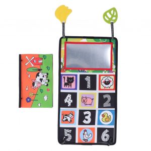 Livre-Miroir Pliable Pour Bebe, Jouet D'entrainement Visuel, Livre En Tissu Avec Anneau De Dentition, Pour Voiture, Type Numero - Neuf