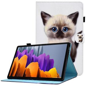 Pour Samsung Galaxy Tab S7 SM-T870 T875 S8 SM-X700 X706 Motif Impression PU Cuir Magnetique Couverture Ca - Neuf