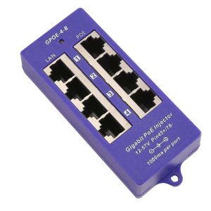 48V ou 24V Gigabit Injecteur PoE Passif 4 ports 1000Mbps Module PoE pour caméra IP de sécurité WiFi Acces - Neuf