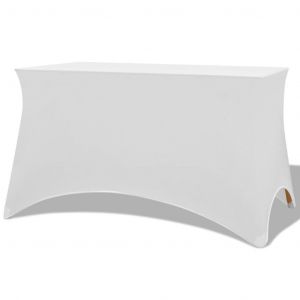 vidaXL Housses extensibles pour table 2 pi&iquest;&iquest;ces 120x60,5x74 cm Blanc - Neuf