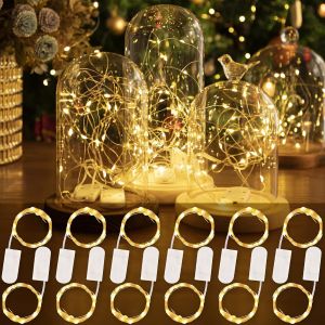 Lot De 12 Guirlandes Lumineuses &Agrave; Piles&iquest;2.1M 20Leds Blanc Chaud Mini Led,&Eacute;tanche Bouteille Pour Interieur Exterieur, Vacances, Mariage, F&ecirc;te, No&euml;l - Neuf