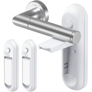 Shiliu-2pcs Serrures À Levier Verrou De Levier De Porte Pour Enfants Et Pet Serrures De Poignée De Porte Serrures De Sécurité Auto-[ - Neuf