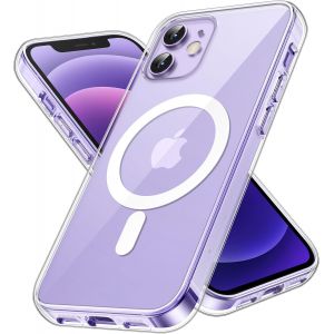 Coque Magnétique Pour Iphone 12/12 Pro 6,1 Pouces Compatible Avec Magsafe Recharge Sans Fil, Étui Housse De Téléphone Antichoc, Dos Transparente Anti-Rayures (Transparente) - Neuf