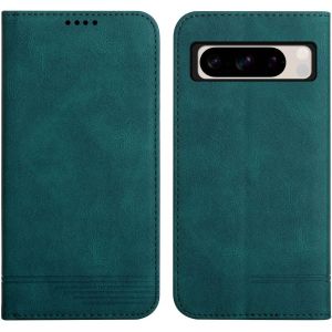 KAL-&Eacute;tui De Protection Pour T&eacute;l&eacute;phone Portable Google Pixel 8 Pro 5G 2023, En Cuir Synth&eacute;tique, Avec Fentes Pour Cartes, Fermeture Magn&eacute;tique, Fonction Support, Vert - Neuf