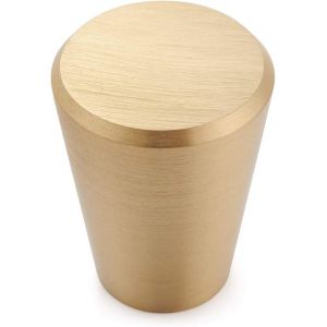 10 boutons de meuble coniques en laiton massif pour tiroirs et placards - Neuf