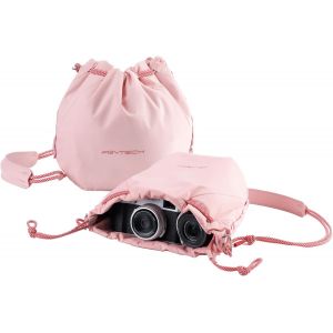 Onego Sac &Agrave; Cordon Housse Pour Appareil Photo Compatible Avec Appareils Photo Sans Miroir Nikon/Canon/Sony/Fuji/Gopro/Action, Rose[Z2894] - Neuf