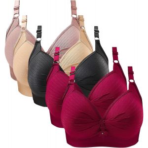 Anneau En Acier Sans Lacets Mince Sous-V&ecirc;tements Respirabilit&eacute; Confortable Grande Taille Boucle Brater Soutien-Gorge Femme Col V Profond Gilet Bralette Soutien Gorge Dos Nu, Soutien - Neuf