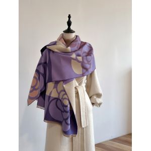 Camellia Imitation Cashmere Scarf With Feminine Style And Contrasting Color Temperament, Shawl For Autumn And Winter Warmth, New Style Scarf - Neuf