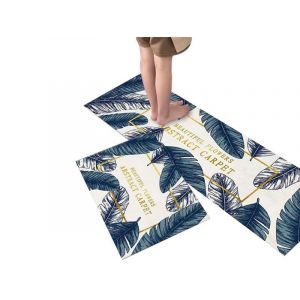 Lot De 2 Tapis De Sol Antid&eacute;rapants Pour Cuisine Et Maison, 40 X 60 Cm Et 40 X 120 Cm, En Polyester, Faciles &Agrave; Nettoyer - Neuf