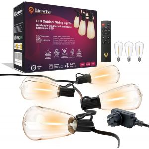 Aiou-Guirlande Guinguette Exterieur 19m,Guirlande Lumineuse Exterieure Led Avec 30+3 Ampoules St38 Imperméable Ip44,Blanc Chaud Guirlande Led Pour Jardin,Terrasse,Patio,Fête,Mariage,Noël - Neuf