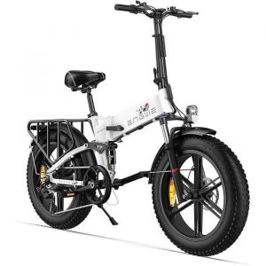 Engwe Engine X - V&eacute;lo &Eacute;lectrique Pliable 20 Pouces - Batterie Amovible 48 V 13 Ah - Autonomie 120 Kilom&egrave;tres - Blanc - Neuf