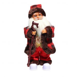 Poup&eacute;e &eacute;lectrique musicale P&egrave;re No&euml;l, &eacute;chelle d'escalade, jouet musical, d&eacute;coration de table de vacances, d&eacute;corations de vitrine - Neuf