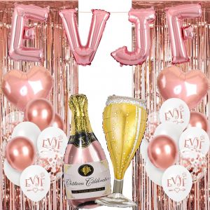 MEVRONISSHOP-EVJF Accessoire,Rose Gold Ballon EVJF,Bride to Be Decoration avec Rose Gold rideau paillette,Accessoire Enterrement pour D&eacute;coration EVJF,Hen Party,Bride to Be D&eacute;coration - Neuf