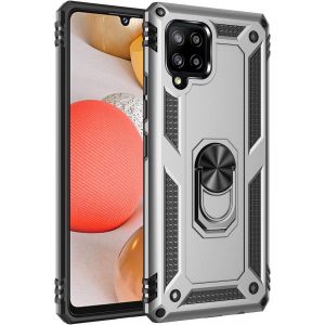 Kal-Coque Pour Samsung Galaxy A42 5g + 9d Verre Trempé, Silicone Souple Et Pc Dur Coque [Slim Armor] Protection Résistante, Anti-Choc, Anti-Rayure, Etui Housse Avec Support Kickstand - Neuf