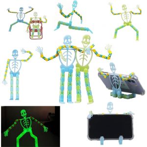 RVKAL-Jouets Halloween,Morphing Skull Man Fidget Toys,Glow Skull Man,D&eacute;compresser Skull Man,Jouets Pour Soulager Le Stress,Remplissage De Sac De F&ecirc;te,Favoris De F&ecirc;te,Halloween(4 Pi&egrave;ces) - Neuf