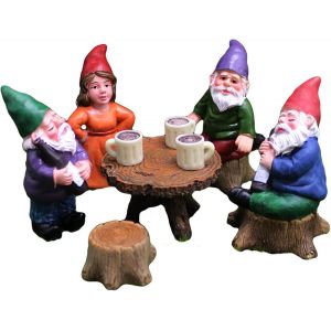 6 Pcs nain de Jardin de Jardin en plein air Gnome Miniature Nains de Jardin des Nains Humour Ornement de Jardin Miniature Gnome Fairy Garden Gnome Figurine Miniature pour Jardin D&eacute;coration de Jardin - Neuf