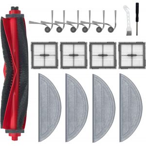Kit d'accessoires pour aspirateur 17 pi&egrave;ces Compatible avec Roborock Q10 S5+ - Brosse Principale, Filtres, Serpill&egrave;res et Brosses Lat&eacute;rales - Neuf