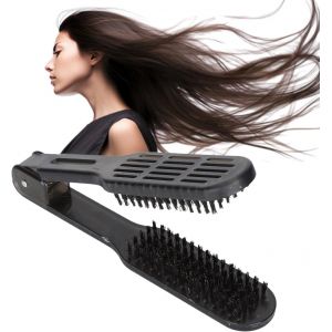Kalanka-Peigne À Lisser Brosse Double Face, Pince À Brosse Double Face, Brosse Double Face Peigne À Lisser, Poils De Sanglier Peigne À Cheveux, Brosse Lissante De Coiffure Professionnelle - Neuf
