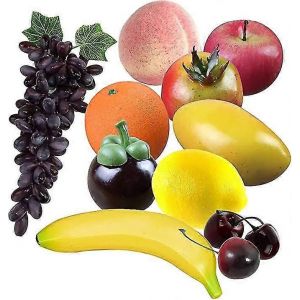 10pcs ensemble de fruits artificiels r&eacute;alistes,faux fruits en plastique pour la d&eacute;coration de la cuisine &agrave; la maison - Neuf