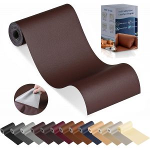 Teppd-Patch De Réparation En Cuir Brun, 10x160cm Patch Cuir Auto-Adhésif Rénovation, Simili Cuir Autocollant Pour Canapé De Siège De Voiture Meubles Vestes Sac - Neuf