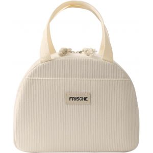 SUBZONAL-Sac Isotherme Repas Bureau 6.5L, Sac &agrave; D&eacute;jeuner Waterproof avec Feuille, Velours C&ocirc;tel&eacute; Sac &agrave; Lunch Isol&eacute; en &Eacute;tanche pour Femme, Homme, &Eacute;cole et Bureau (Lettres) - Neuf