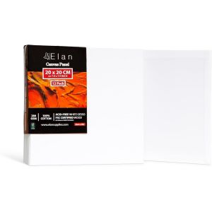 Panneau de Toile 20x20, 100% Coton 12-Pack de Canvas Toile Peinture, Toile &iquest;&iquest; Peindre, Panneau Toile Peinture, Tableau Peinture, Tableau Toile a Peindre Coton, Tableau a Peindre, Carton Entoil&iquest;&iquest; - Neuf