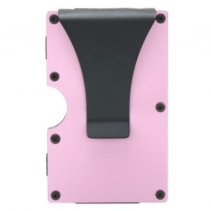 HJLIAN Porte-cartes de visite simple avec pince a billets, boite en acier inoxydable, portefeuille pour homme, cadeau (rose x 11#) - Neuf