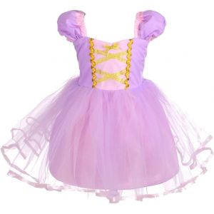 Ehnga-Petite Fille Princesse Blanche Neige Cendrillon Ariel Raiponce Costume Déguisement Robe Anniversaire Noël Fête Carnaval Cosplay Habillée - Neuf