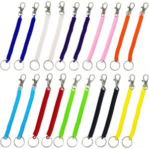 KAL-20 Pi&egrave;ces Porte-Cl&eacute;s De Ressort, Porte Cl&eacute; Hommes Femmes Enfants Couple, Porte Cl&eacute; Retractable Pour Cl&eacute;, T&eacute;l&eacute;phone Portable, Alpinisme Ext&eacute;rieur, Camping, Voyage, Travail - Neuf