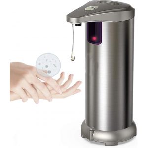 BHHBB-Distributeur de Savon Automatique en Acier Inoxydable No Touch Distributeur de Savon avec détecteur de Mouvement Infrarouge, Base étanche, Interrupteur réglable, pour Salle de Bain, hôtel, Rest - Neuf