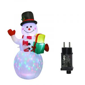 Bonhomme de neige gonflable Coloré avec des Lumières Tournantes-150cm, de la piscine Extérieure Gonflable de Décoration de Noël, Bonhomme de neige Gonflable Chantier de Décoration pour la Pelouse Pa - Neuf
