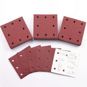 50 Pièces Feuilles Abrasives,110x115mm Papier a Poncer 120 Grains Papier Abrasif pour Bosch Ponceuse Vibrante Polir et Enlever La Rouille - Neuf