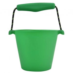 Seau de plage multifonction pour enfants, seau pliable en silicone, seau d'eau de plage, vert - Neuf